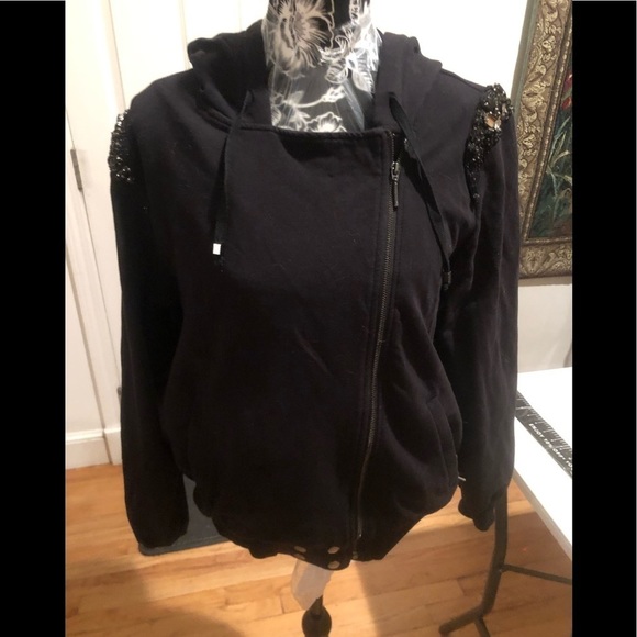 Focus Sport size  XL black asymmetrical embellished sweatshirt - Picture 2 of 14